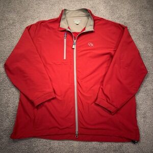 Peter Millar Element 4 Wind Jacket Mens Extra Large Red Full Zip Softshell Golf‎